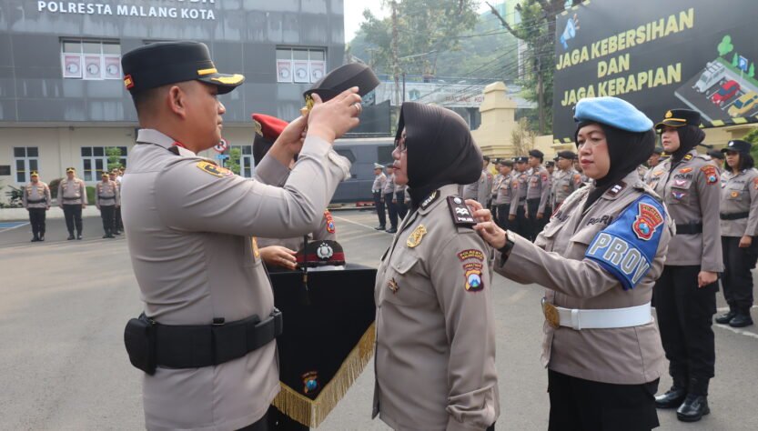33 Tahun Mengabdi, Polwan Polresta Malang Kota Naik Pangkat di HUT ke-78 Polwan RI